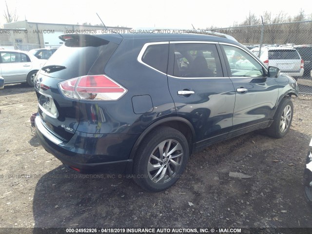 5N1AT2MV7FC787657 - 2015 NISSAN ROGUE S/SL/SV Dark Blue photo 4