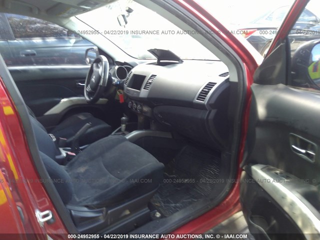 JA4LS21W69Z014977 - 2009 MITSUBISHI OUTLANDER ES RED photo 5