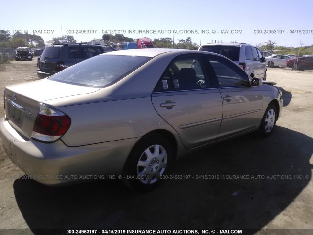 4T1BE32K85U421437 - 2005 TOYOTA CAMRY LE/XLE/SE TAN photo 4