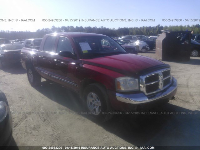 1D7HW58N66S518759 - 2006 DODGE DAKOTA QUAD LARAMIE RED photo 1