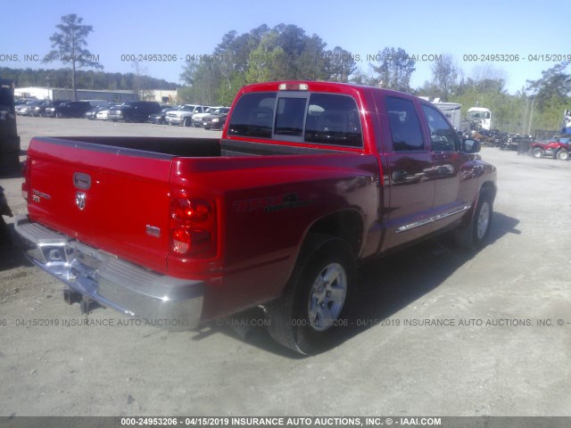 1D7HW58N66S518759 - 2006 DODGE DAKOTA QUAD LARAMIE RED photo 4