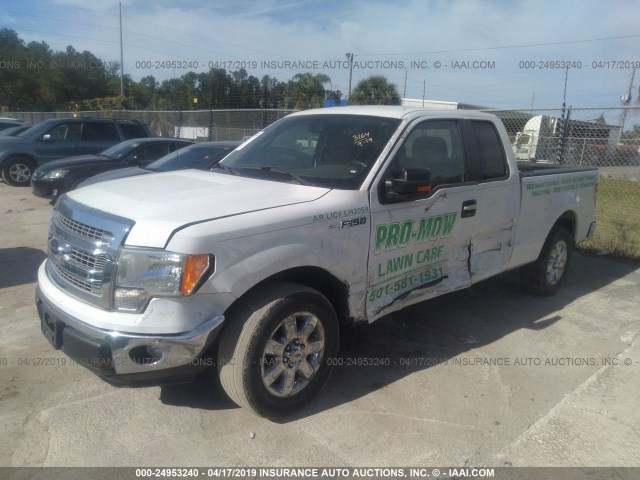 1FTFX1CF3DKD45335 - 2013 FORD F150 SUPER CAB WHITE photo 2