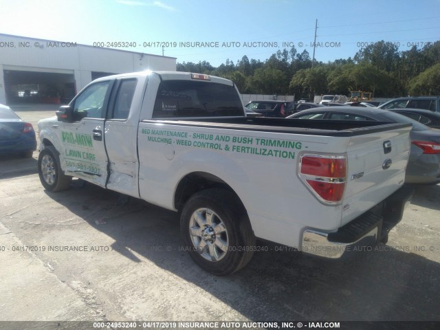 1FTFX1CF3DKD45335 - 2013 FORD F150 SUPER CAB WHITE photo 3