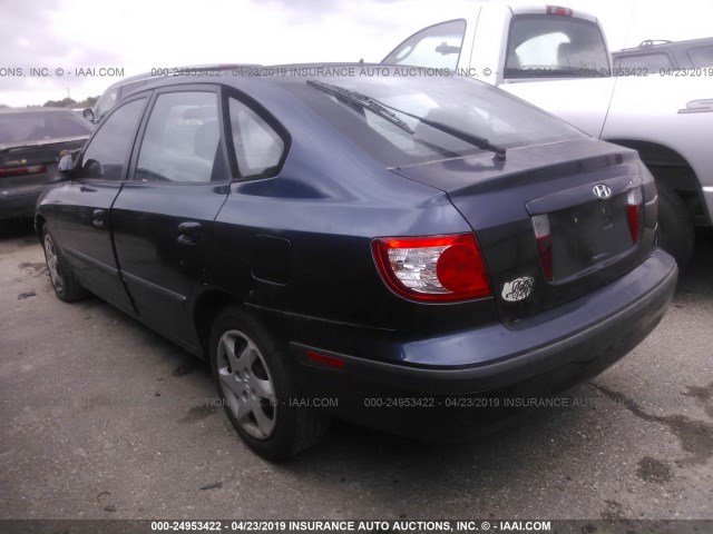 KMHDN56D55U162986 - 2005 HYUNDAI ELANTRA GLS/GT BLUE photo 3