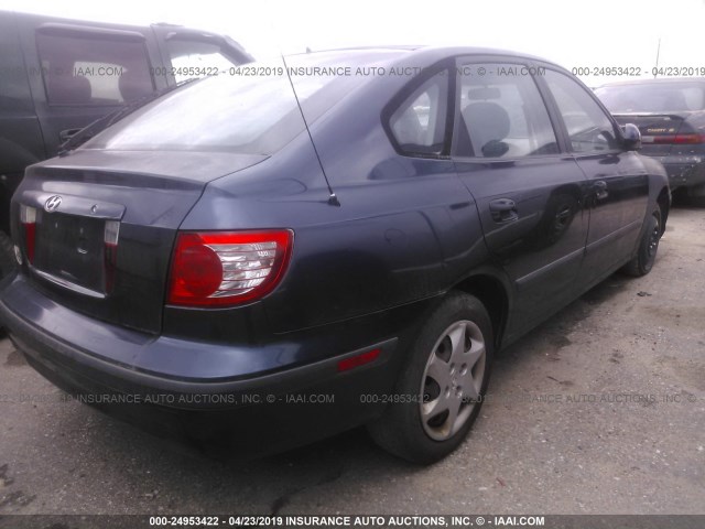 KMHDN56D55U162986 - 2005 HYUNDAI ELANTRA GLS/GT BLUE photo 4