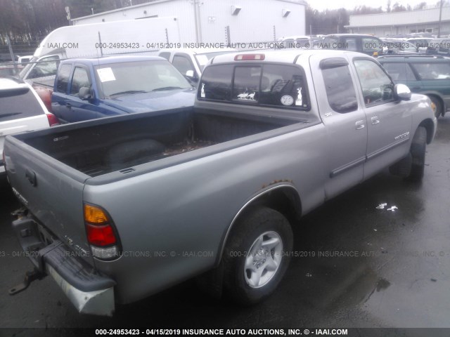 5TBBT441X4S454715 - 2004 TOYOTA TUNDRA ACCESS CAB SR5 SILVER photo 4