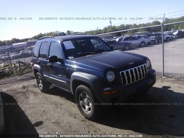 1J4GL48K83W578524 - 2003 JEEP LIBERTY SPORT/FREEDOM BLUE photo 1