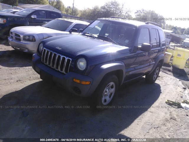 1J4GL48K83W578524 - 2003 JEEP LIBERTY SPORT/FREEDOM BLUE photo 2