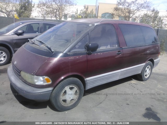 JT3AC12R8M0002554 - 1991 TOYOTA PREVIA LE BURGUNDY photo 2