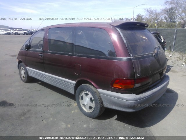 JT3AC12R8M0002554 - 1991 TOYOTA PREVIA LE BURGUNDY photo 3