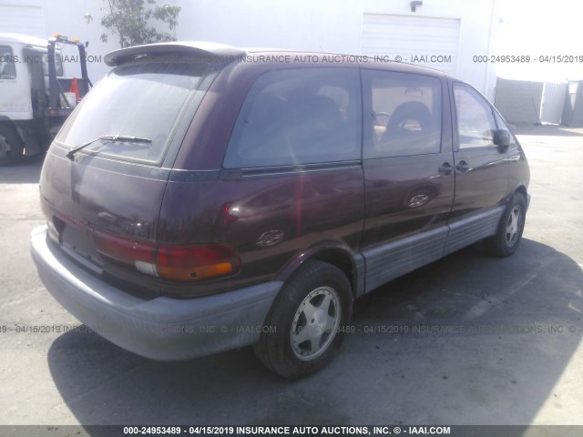 JT3AC12R8M0002554 - 1991 TOYOTA PREVIA LE BURGUNDY photo 4