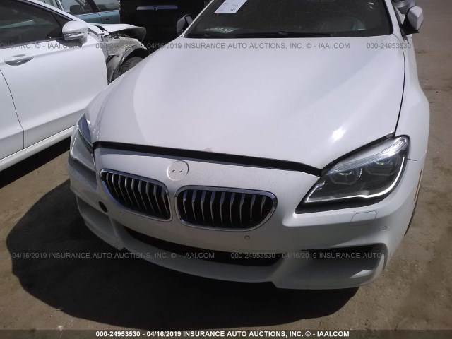 WBA6D2C53GGT65532 - 2016 BMW 640 XI/GRAN COUPE WHITE photo 6