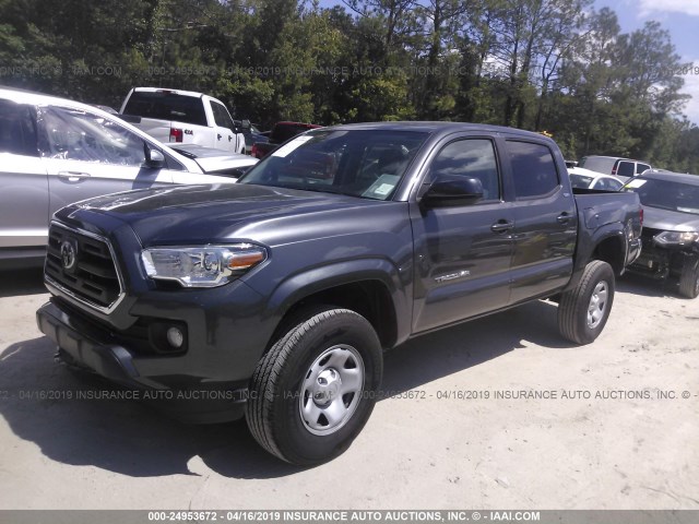 5TFAX5GN8KX132531 - 2019 TOYOTA Tacoma DOUBLE CAB/SR/SR5 GRAY photo 2