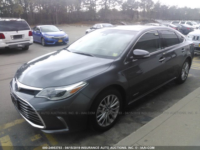 4T1BD1EB2JU060879 - 2018 TOYOTA AVALON HYBRID/PLUS/XLE PREM/LTD GRAY photo 2