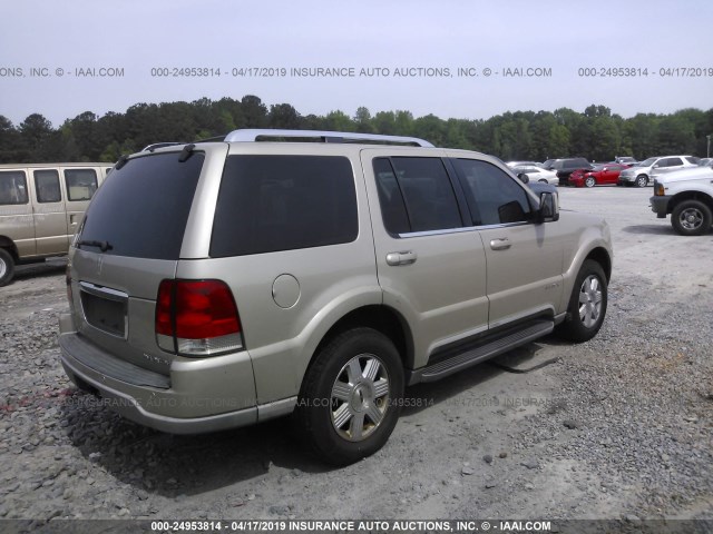 5LMEU68HX4ZJ08448 - 2004 LINCOLN AVIATOR 金色 照片 4