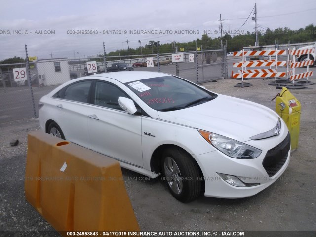 KMHEC4A48EA117442 - 2014 HYUNDAI SONATA HYBRID WHITE photo 1