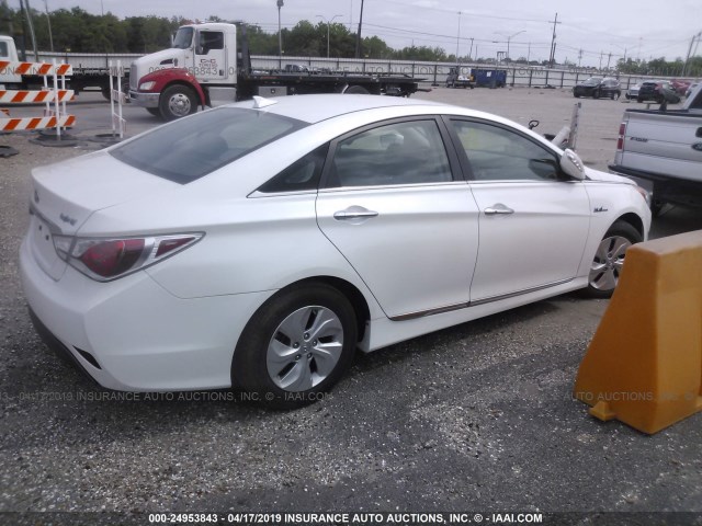 KMHEC4A48EA117442 - 2014 HYUNDAI SONATA HYBRID WHITE photo 4