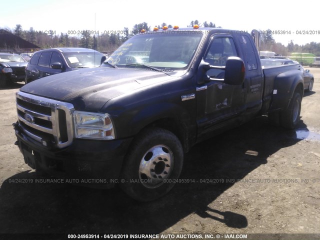 1FTWX32P97EA51219 - 2007 FORD F350 BLACK photo 2