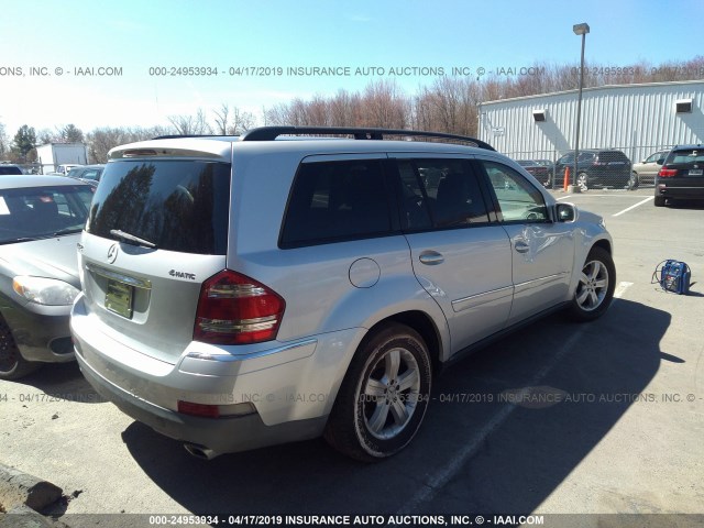 4JGBF71E97A137142 - 2007 MERCEDES-BENZ GL 450 4MATIC SILVER photo 4