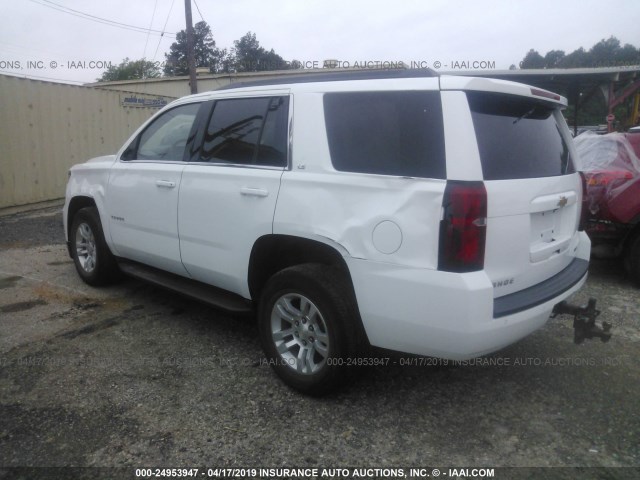 1GNSCAKC3GR346716 - 2016 CHEVROLET TAHOE C1500  LS WHITE photo 3