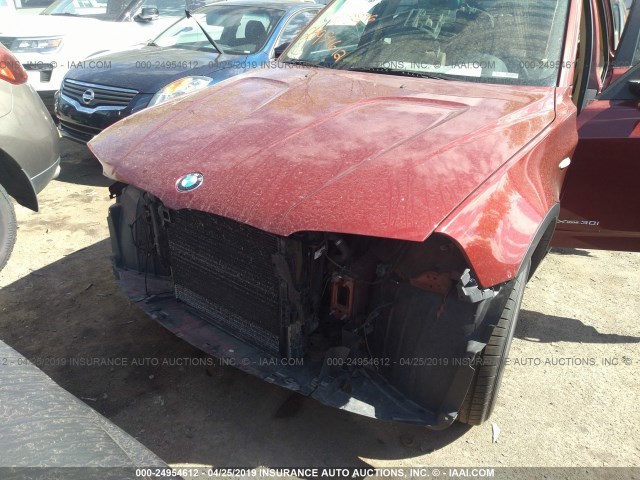 WBXPC93499WJ27948 - 2009 BMW X3 XDRIVE30I RED photo 6