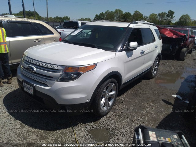 1FM5K7F80DGB91806 - 2013 FORD EXPLORER LIMITED WHITE photo 2