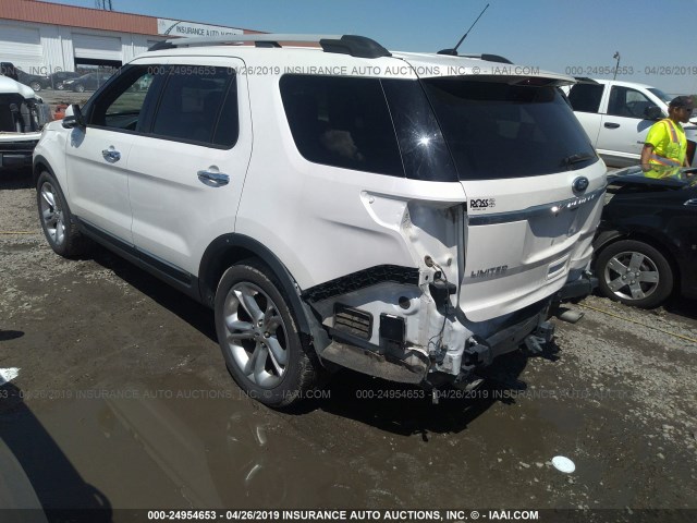 1FM5K7F80DGB91806 - 2013 FORD EXPLORER LIMITED WHITE photo 3