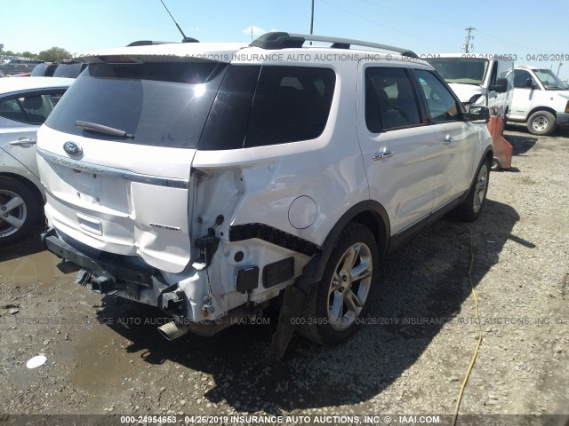 1FM5K7F80DGB91806 - 2013 FORD EXPLORER LIMITED WHITE photo 4