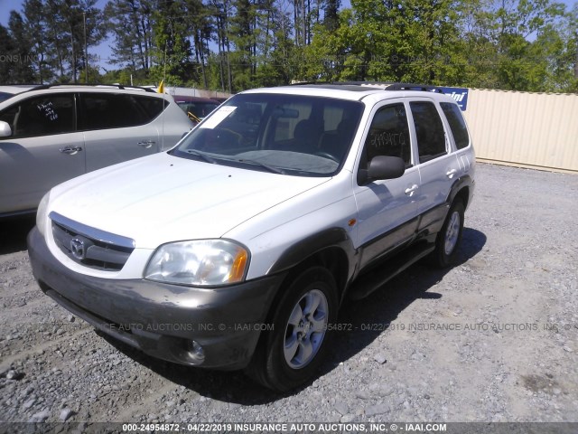 4F2CZ94154KM27386 - 2004 MAZDA TRIBUTE LX WHITE photo 2