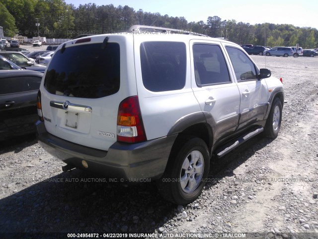 4F2CZ94154KM27386 - 2004 MAZDA TRIBUTE LX WHITE photo 4