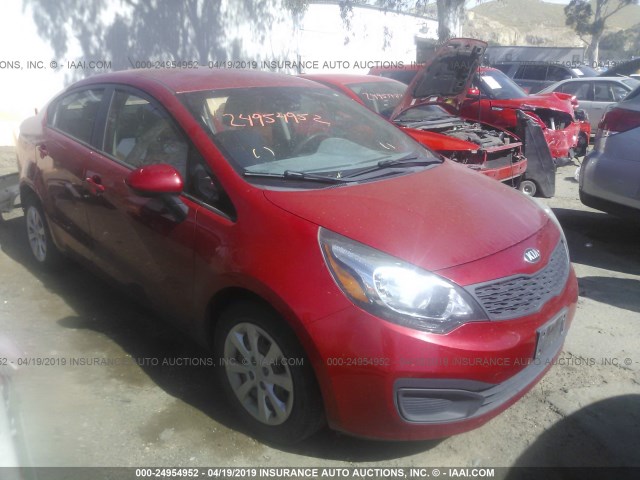 KNADM4A30D6250814 - 2013 KIA RIO LX RED photo 1