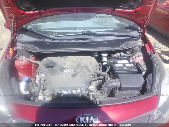 KNADM4A30D6250814 - 2013 KIA RIO LX RED photo 10