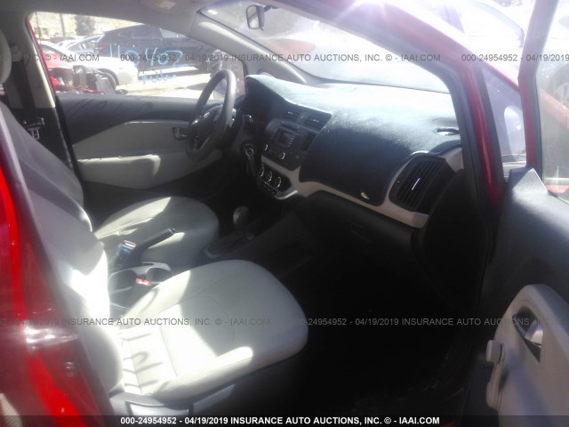 KNADM4A30D6250814 - 2013 KIA RIO LX RED photo 5