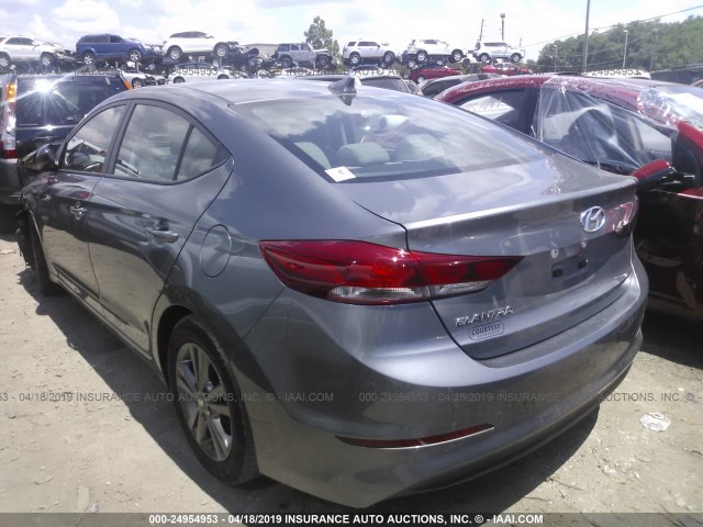 5NPD84LF5JH318217 - 2018 HYUNDAI ELANTRA SEL/VALUE/LIMITED GRAY photo 3