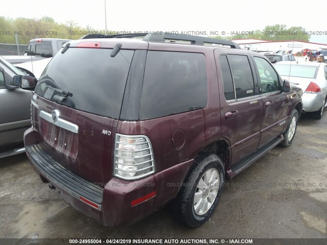 4M2EU47E77UJ19602 - 2007 MERCURY MOUNTAINEER LUXURY BURGUNDY photo 4