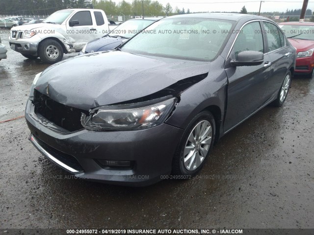 1HGCR2F88FA266396 - 2015 HONDA ACCORD EXL GRAY photo 2