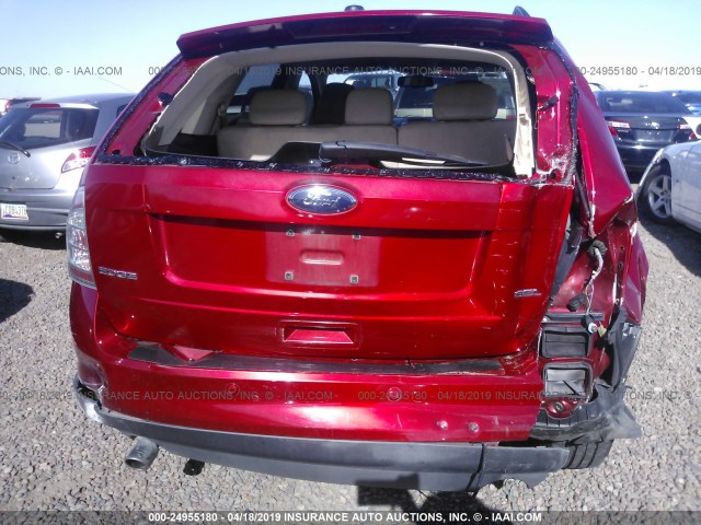 2FMDK3JC4ABA49395 - 2010 FORD EDGE SEL RED photo 6