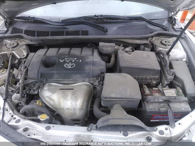 4T4BF3EK5AR028150 - 2010 TOYOTA CAMRY SE/LE/XLE SILVER photo 10