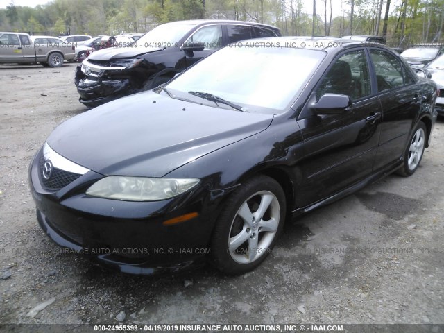 1YVHP80D745N20585 - 2004 MAZDA 6 S BLACK photo 2