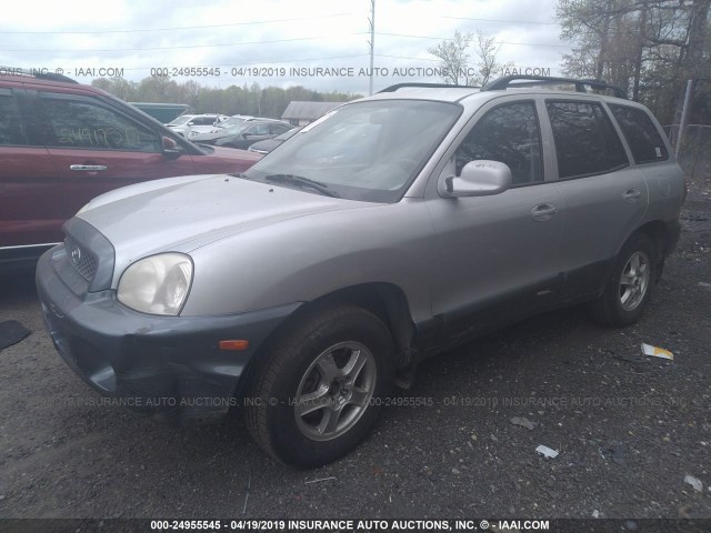 KM8SC73D32U325188 - 2002 HYUNDAI SANTA FE GLS/LX SILVER photo 2