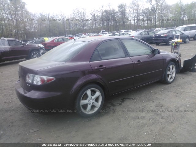 1YVHP80D965M27425 - 2006 MAZDA 6 S BURGUNDY photo 4