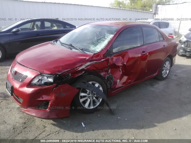 2T1BU4EE5AC427271 - 2010 TOYOTA COROLLA S/LE/XLE RED photo 2