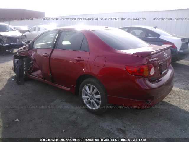 2T1BU4EE5AC427271 - 2010 TOYOTA COROLLA S/LE/XLE RED photo 3