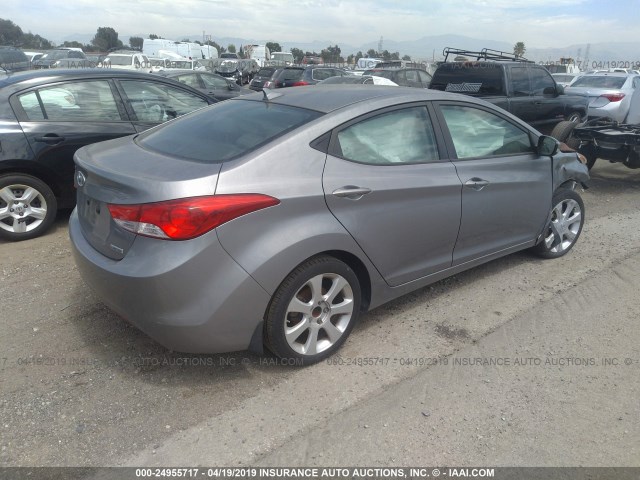 KMHDH4AE7CU226735 - 2012 HYUNDAI ELANTRA GLS/LIMITED GRAY photo 4