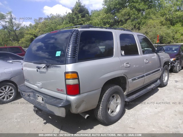 1GKEC13Z74R131977 - 2004 GMC YUKON SILVER photo 4