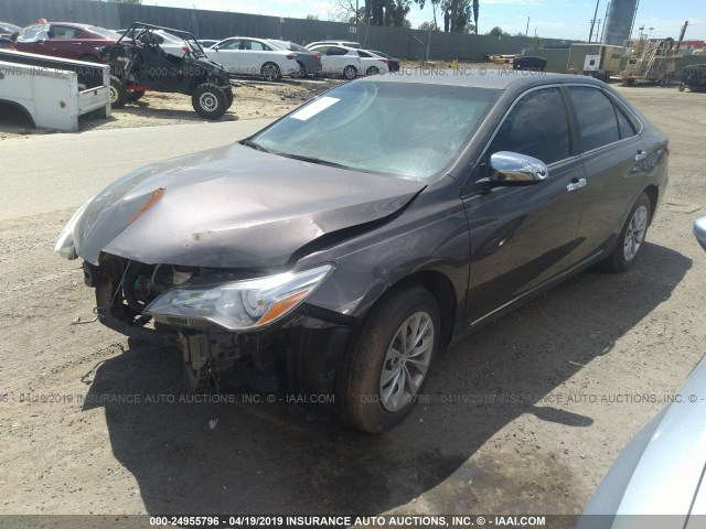 4T1BF1FKXFU053436 - 2015 TOYOTA CAMRY LE/XLE/SE/XSE GRAY photo 2