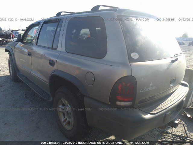 1D4HS38N23F582119 - 2003 DODGE DURANGO SPORT BROWN photo 3