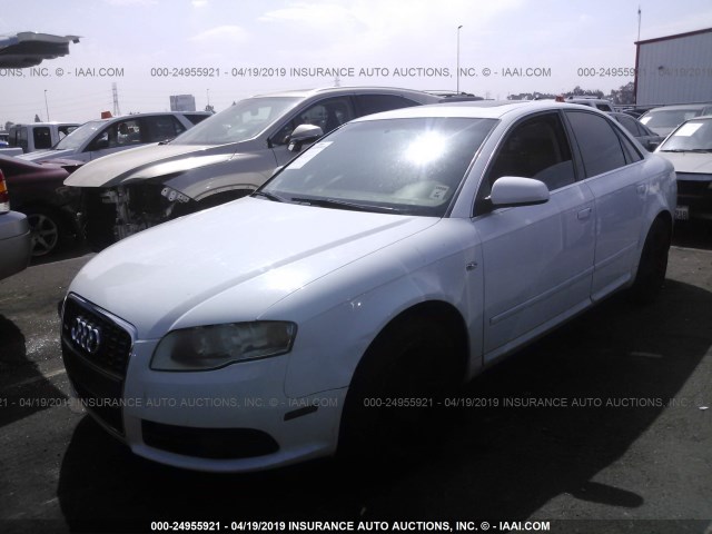 WAUAF78E88A079318 - 2008 AUDI A4 2.0T WHITE photo 2