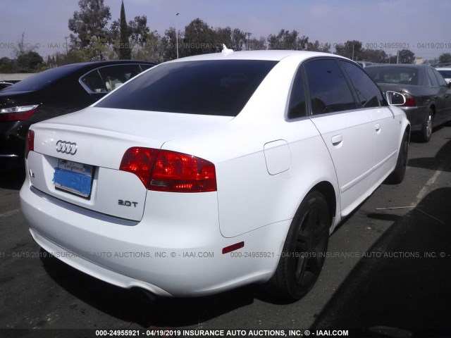 WAUAF78E88A079318 - 2008 AUDI A4 2.0T WHITE photo 4