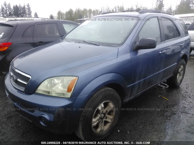 KNDJD733645318320 - 2004 KIA SORENTO EX/LX BLUE photo 2